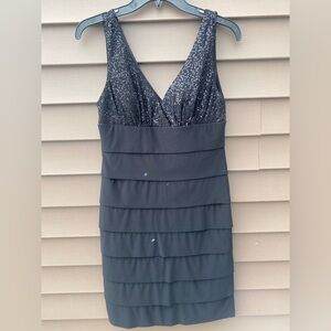 Little Black Dress - Women’s Black Sequined Tank Dress Size 8